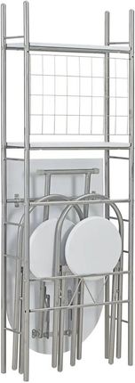 Zakito Zestaw Mebli Jadalnianych 3-Częściowy Biały/Srebrny Mdf+Stal 90x56x165cm (Z284403) - zdjęcie 3