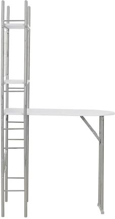 Zakito Zestaw Mebli Jadalnianych 3-Częściowy Biały/Srebrny Mdf+Stal 90x56x165cm (Z284403) - zdjęcie 2