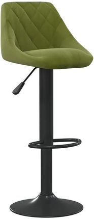 Zakito Stołek Barowy Z Aksamitu Jasnozielony Stalowa Rama Obrotowy Regulowana Wysokość 46x44x(82-103) cm (Z335340)