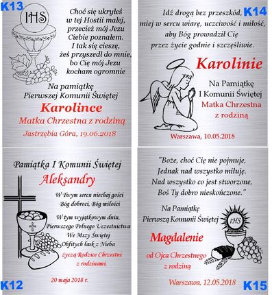 Euforia Srebrny Łańcuszek 925 Krzyżyk Komunia Chrzest Bierzmowanie Grawer - zdjęcie 2