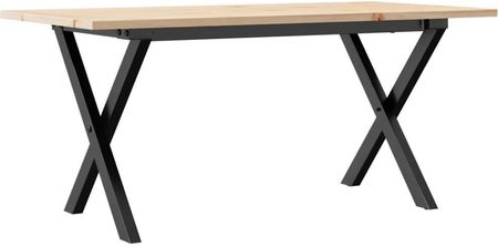 Zakito Home Stolik Kawowy Drewniany Rustykalny x 100x50x45cm Lite Drewno Sosnowe Żeliwo Naturalny Rustic Coffee Table Pine Wood Iron Nat (ZH3282688)