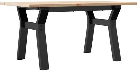 Zakito Home Stolik Kawowy Drewniany Y 80x50x40cm Lite Drewno Sosnowe Żeliwo Rustykalny (ZH3282706)