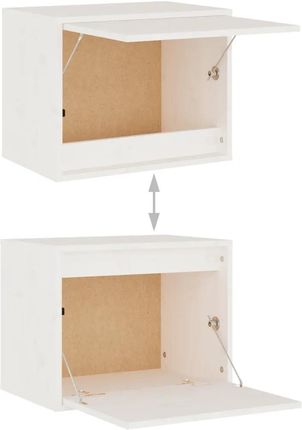Zakito Home Wiszące Szafki Tv Z Litego Drewna Sosnowego Biały (ZH3100250) - zdjęcie 2
