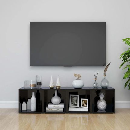 Zakito Home Szafka Tv Czarny Połysk 37X35X37Cm 4Szt. (ZH805521) - zdjęcie 3
