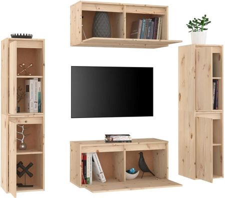 Zakito Home Szafki Tv Z Litego Drewna Sosnowego 6Szt. 30X60 I 80X35Cm Dekoracyjne (ZH3100264) - zdjęcie 3
