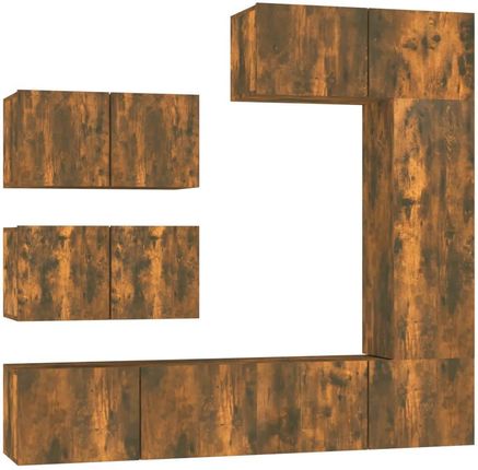 Zakito Europe Zestaw szafek TV przydymiony dąb 6szt. 80x30x30 30,5x30x90 60x30x30cm (ZE3114555)