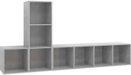 Zakito Europe Szafka Rtv 3Szt. 37X37X107 142,5Cm Szarość Betonu (ZE3079830)