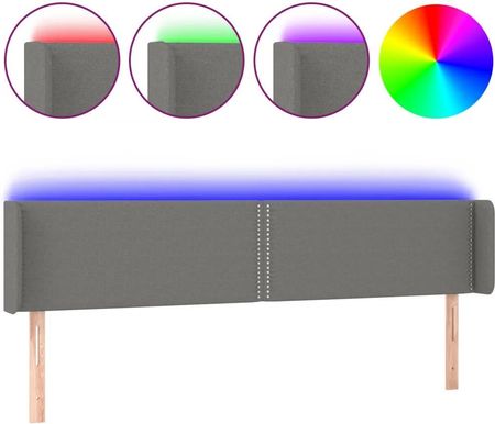 Zakito Wezgłowie LED do łóżka 183x16x78/88cm ciemnoszary (Z3123111)