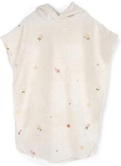 Ponczo kąpielowe FILIBABBA z haftowanym wzorem GOTS - Ocean Blossom