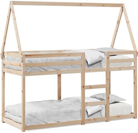 Zakito Łóżko Dziecięce Z Antresolą Lite Drewno Sosnowe 195,5x95,5x112cm Bezpieczne Z Dachem Dla Dzieci Poniżej 6 Roku Życia (Z3282087)