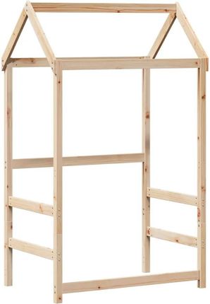 Zakito Home Daszek Do Łóżka Dziecięcego Domek Zabaw Lite Drewno Sosnowe 108x70x176,5cm Kolor Naturalny (ZH846988)