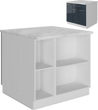 Vicco Fame-Line 90cm Z Szufladą Bez Blatu Roboczego Ciemnoniebieski Wysoki Połysk/Biały