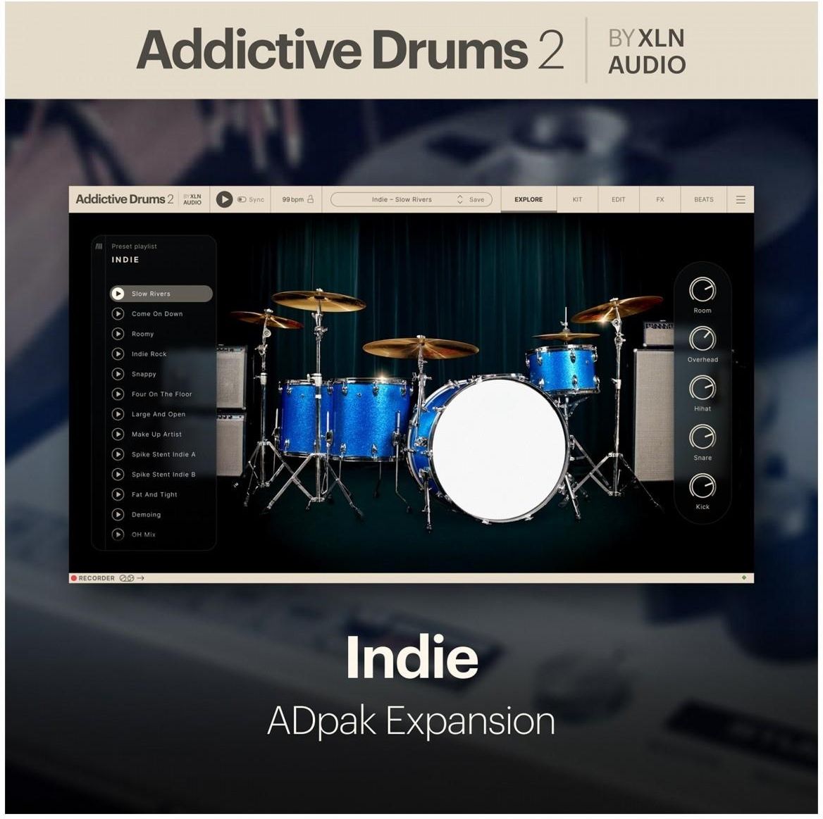 Program muzyczny Xln Audio Addictive Drums 2: Indie ADpak Rozszerzenie ...