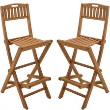 Teako Design Składany Stołek Barowy Lucca Z Litego Drewna Tekowego 2szt. (2XTS2029)