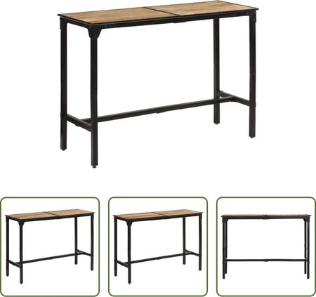 The Living Store Stolik Barowy 150x55x107cm Surowe Lite Drewno Mango (TLS358937)