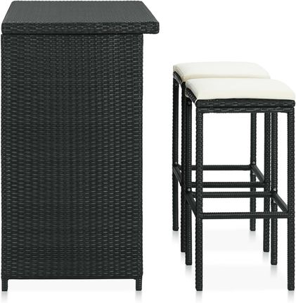 Dkd Home Decor 3-Częściowy Zestaw Barowy Z Czarnego Rattanu (459313471) - zdjęcie 2