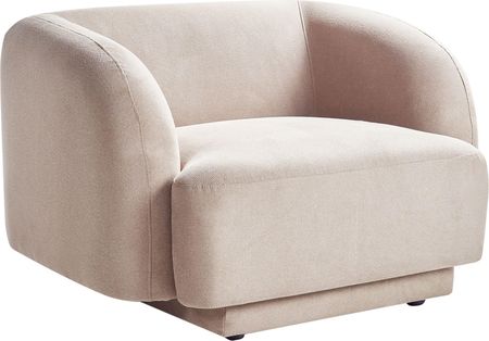 Beliani Fotel Beżowoszary Tapicerowany Koktajlowy Z Podłokietnikami W Stylu Glam Retro (590091)
