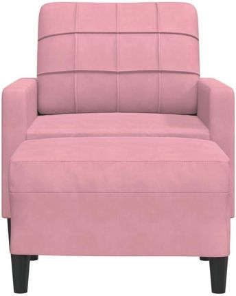 Dkd Home Decor Fotel Z Taboretem Różowy Aksamit 60Cm (4593278260) - zdjęcie 2