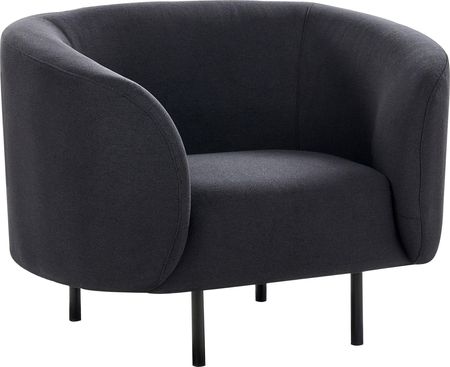 Beliani Fotel Czarny Koktajlowy W Stylu Glam Retro Tapicerka Czarne Nóżki (506881)