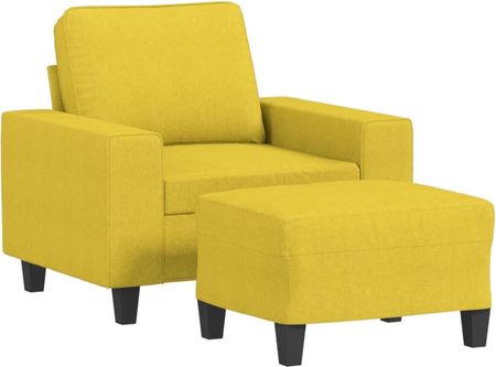 Dkd Home Decor Fotel Z Taboretem Jasnożółty 60Cm Tkanina (4593201148) - zdjęcie 2