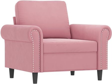 Dkd Home Decor Fotel Z Taboretem Różowy Aksamit 60Cm (4593201208) - zdjęcie 2