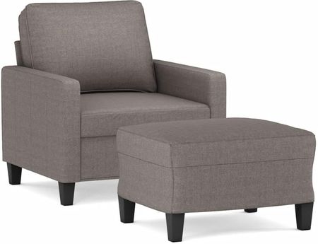 Dkd Home Decor Fotel Z Taboretem Tkanina Taupe 60Cm (4593201036) - zdjęcie 2
