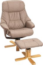 Homcom Relax Fotel Ze Stołkiem Obrotowy Tv Z Funkcją Odchylania Tapicerowany Do Salonu Sypialni Mikrofibra Brązowy 78X82, (833838V70Bn)