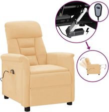 Prolenta Premium Fotel Masujący Elektryczny O Wyglądzie Kremowego Zamszu (30735951110)