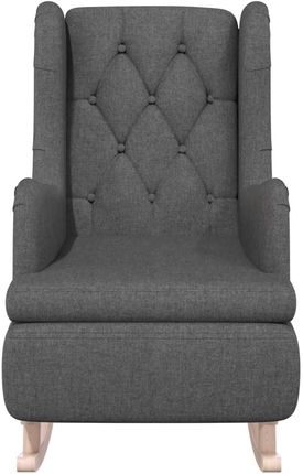 Dkd Home Decor Fotel Bujany Z Nogami Drewna Kauczukowego Ciemnoszara Tkanina (459329406) - zdjęcie 2