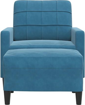Dkd Home Decor Fotel Z Taboretem Niebieski Aksamit 60Cm (4593278266) - zdjęcie 2