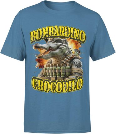 Bombardino Crocodilo Męska koszulka (S, Błękit)