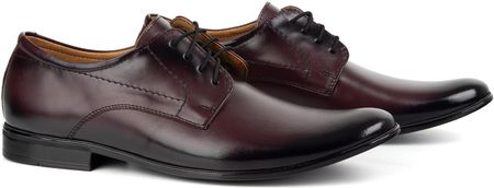 Buty męskie wizytowe skórzane 294LU bordowe - zdjęcie 3