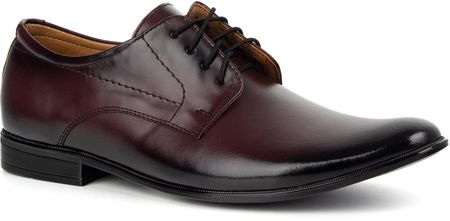 Buty męskie wizytowe skórzane 294LU bordowe - zdjęcie 4