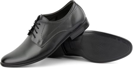 Buty męskie wizytowe skórzane 292lu szare - zdjęcie 2