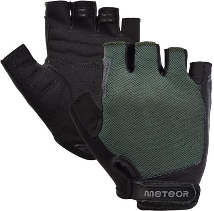 Rękawiczki Rowerowe Kolarskie Krótkie Na Rzep Bez Palców Zielone Meteor