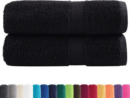 vidaXL Ręczniczki Premium Solund 2szt. Czarne 30X30cm 600 G/Cm² (137419) - zdjęcie 2