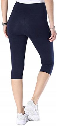Legginsy damskie granatowe XS szeroka guma w pasie jakość premium - zdjęcie 3