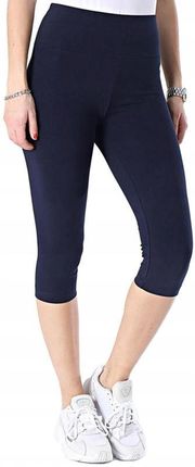 Legginsy damskie granatowe XS szeroka guma w pasie jakość premium - zdjęcie 2