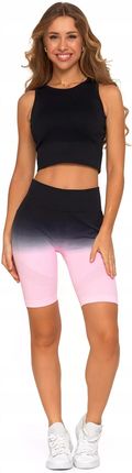 LEGGINSY DAMSKIE Krótkie Kolarki Bezszwowe Push-Up Wysoki Stan MORAJ S - zdjęcie 2