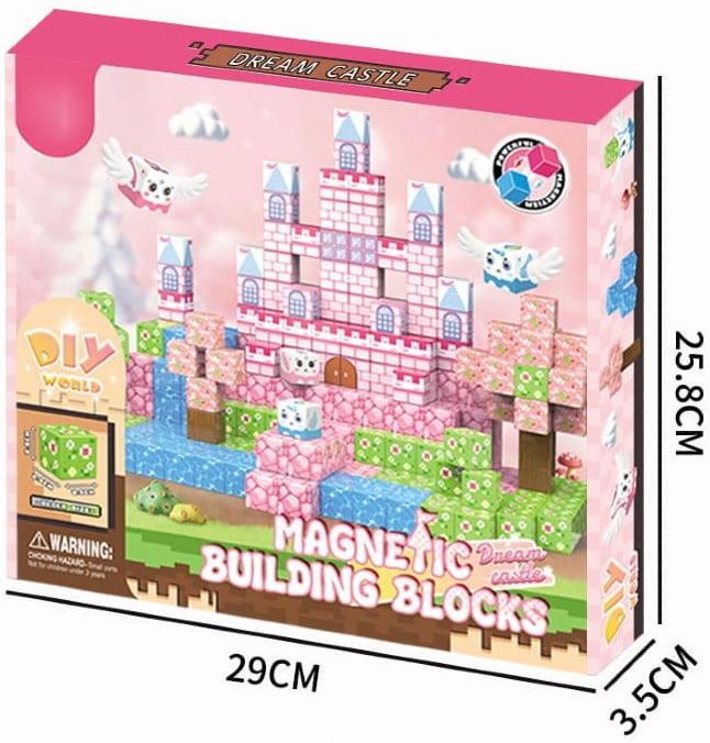 Doris Klocki Magnetyczne Sześciany Zestaw 76El. Rózowy Zamek