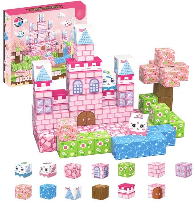 Doris Klocki Magnetyczne Sześciany Zestaw 76El. Rózowy Zamek