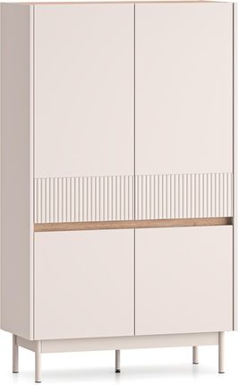 Ml Meble Komoda Wysoka 4 Drzwiowa Dunea 04 Ryflowany Front Cashmere Dąb Cremona Torro