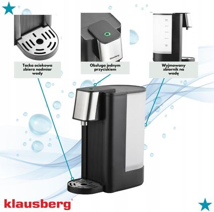 Dystrybutor Wody Klausberg Czajnik Dozownik 2,5L 2600W 95°C Wrzątek 5 Sek. - zdjęcie 3