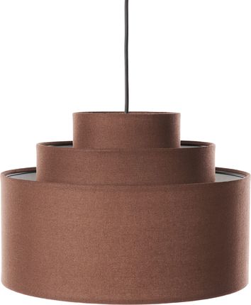 Beliani Lampa Sufitowa Wisząca Brązowa Materiałowy Lniany Klosz Wygląd Nowoczesny Do Salonu Sypialni