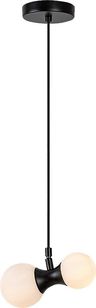 Rabalux Lampa Wisząca Minimalistyczna Czarna Szklane Białe Klosze Do Sypialni Salonu 2Xg9 28W Lition