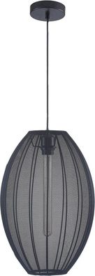 Polux Lampa Wisząca Z Abażurem Tkaniny Czarna 30Cm 1Xe27 20W Do Salonu Sypialni Karei