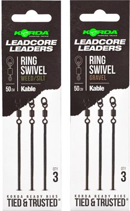 Korda Gotowy Leadcore Kable Leadcore Leader Ring Swivel Weed 50Cm - zdjęcie 2