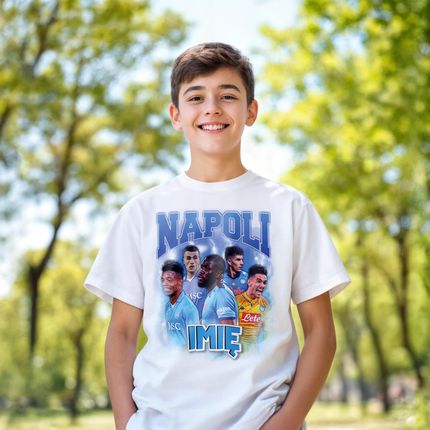 Koszulka personalizowana biała dziecięca Napoli Lukaku Neres r. 122 - zdjęcie 5