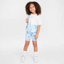 Dwuczęściowy zestaw z kolarkami z nadrukiem dla małych dzieci Nike Flow-Ral - Niebieski