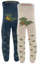 Ewers Rajstopy Dino 2-pack niebiesko-beżowe - Dziewczynka,Chłopiec - r. 68